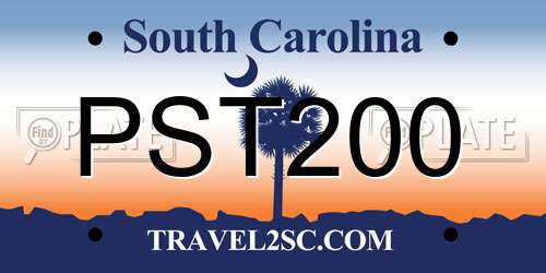 PST200 South Carolina License Plate