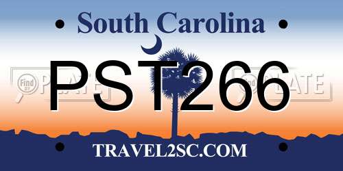 PST266 South Carolina License Plate