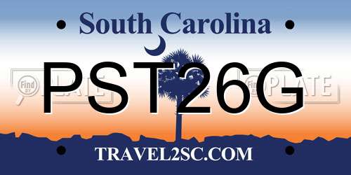 PST26G South Carolina License Plate