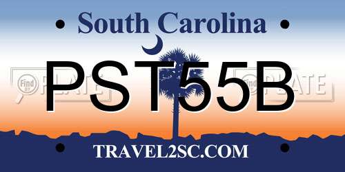 PST55B South Carolina License Plate