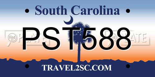 PST588 South Carolina License Plate