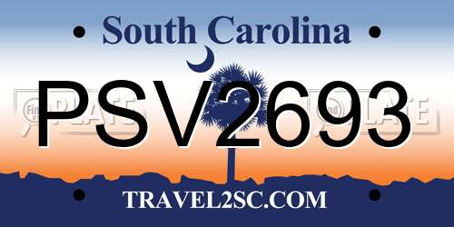 PSV2693 South Carolina License Plate