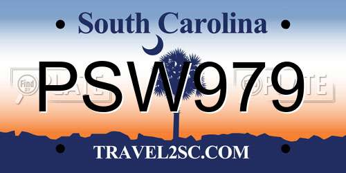PSW979 South Carolina License Plate