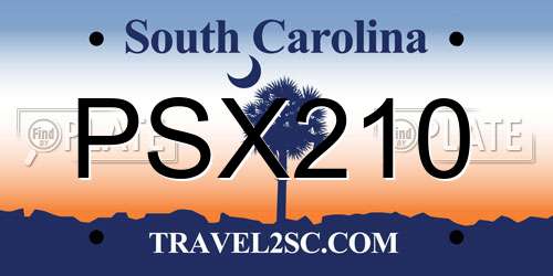 PSX210 South Carolina License Plate
