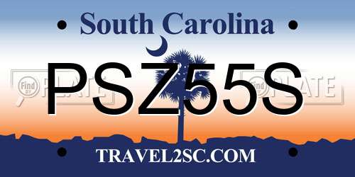 PSZ55S South Carolina License Plate