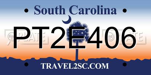 PT2E406 South Carolina License Plate