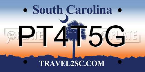 PT4T5G South Carolina License Plate