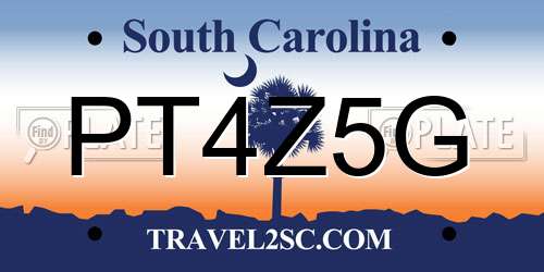 PT4Z5G South Carolina License Plate