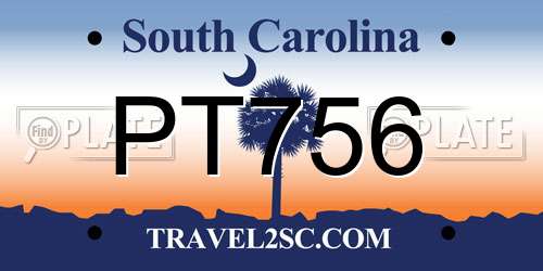 PT756 South Carolina License Plate