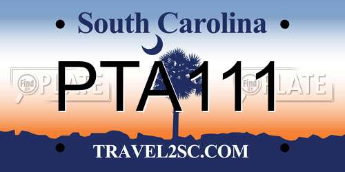 PTA111 South Carolina License Plate