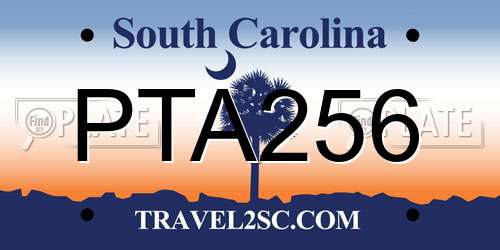 PTA256 South Carolina License Plate