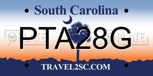 PTA28G South Carolina License Plate