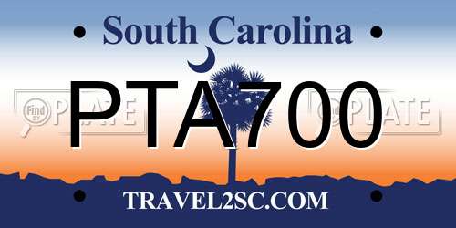 PTA700 South Carolina License Plate