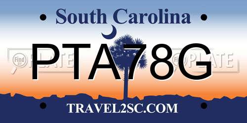 PTA78G South Carolina License Plate