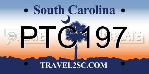 PTC197 South Carolina License Plate
