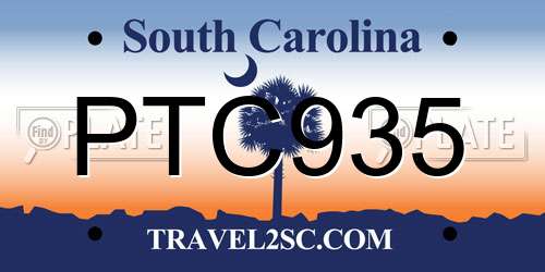 PTC935 South Carolina License Plate
