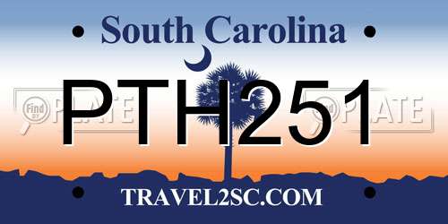 PTH251 South Carolina License Plate