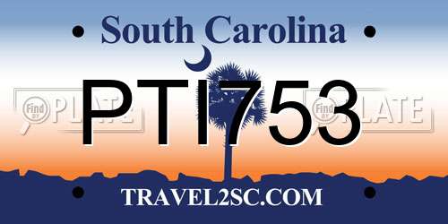PTI753 South Carolina License Plate