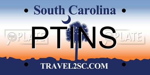 PTINS South Carolina License Plate