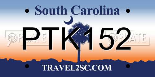 PTK152 South Carolina License Plate