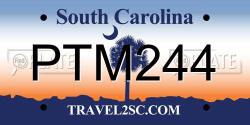 PTM244 South Carolina License Plate