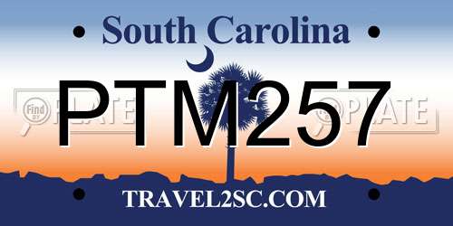 PTM257 South Carolina License Plate