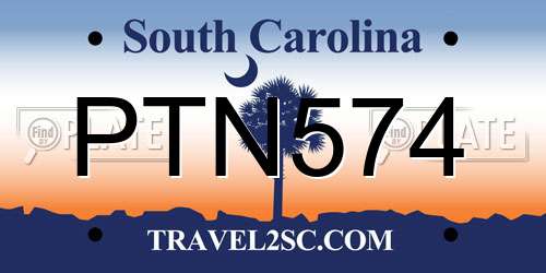 PTN574 South Carolina License Plate