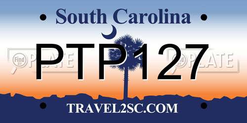 PTP127 South Carolina License Plate