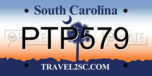 PTP579 South Carolina License Plate