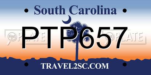 PTP657 South Carolina License Plate