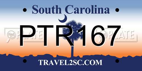 PTR167 South Carolina License Plate
