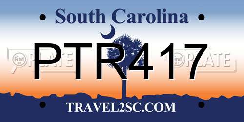 PTR417 South Carolina License Plate