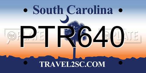 PTR640 South Carolina License Plate