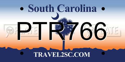 PTR766 South Carolina License Plate