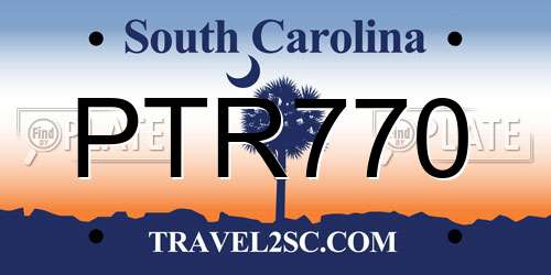 PTR770 South Carolina License Plate