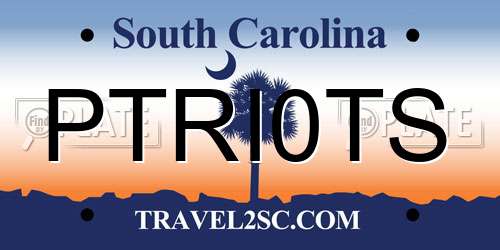 PTRI0TS South Carolina License Plate