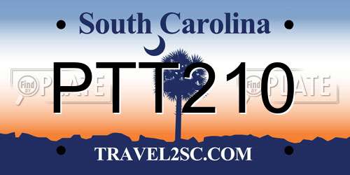 PTT210 South Carolina License Plate