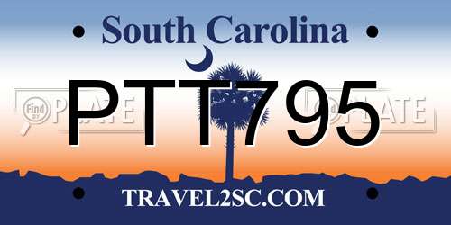 PTT795 South Carolina License Plate