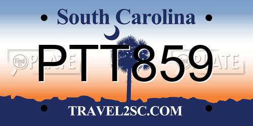 PTT859 South Carolina License Plate