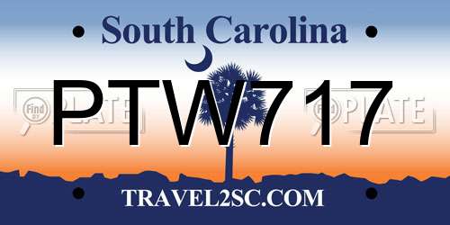 PTW717 South Carolina License Plate