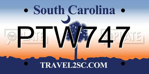PTW747 South Carolina License Plate