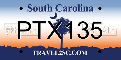 PTX135 South Carolina License Plate