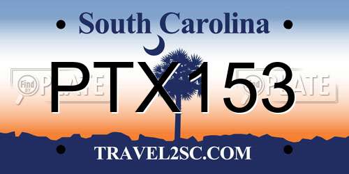 PTX153 South Carolina License Plate
