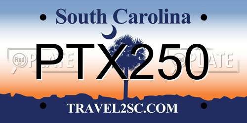 PTX250 South Carolina License Plate