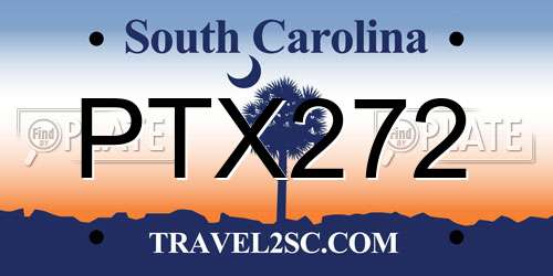 PTX272 South Carolina License Plate