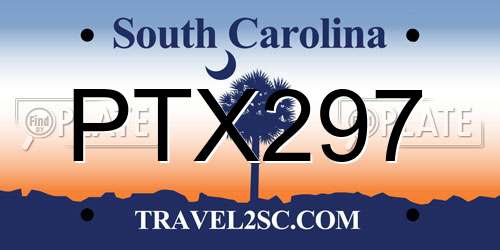PTX297 South Carolina License Plate