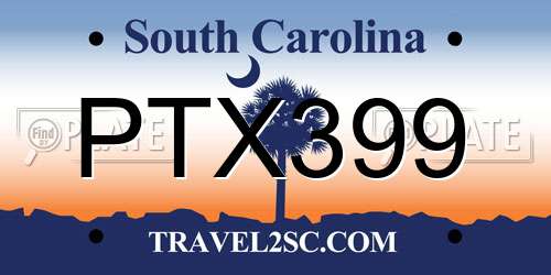 PTX399 South Carolina License Plate
