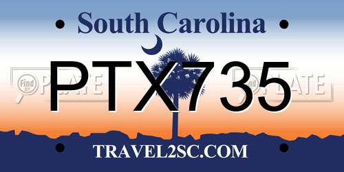 PTX735 South Carolina License Plate