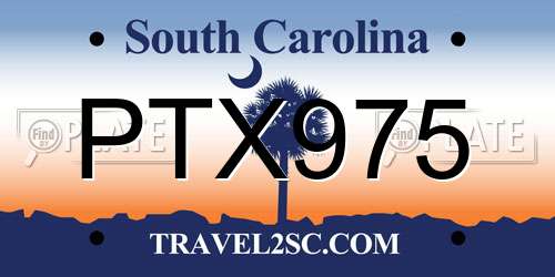 PTX975 South Carolina License Plate