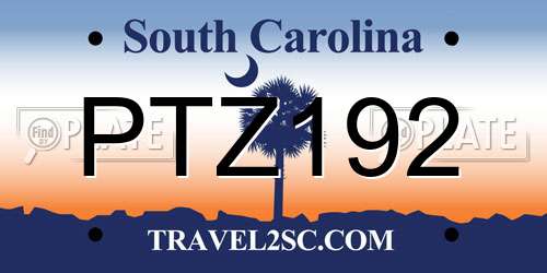 PTZ192 South Carolina License Plate